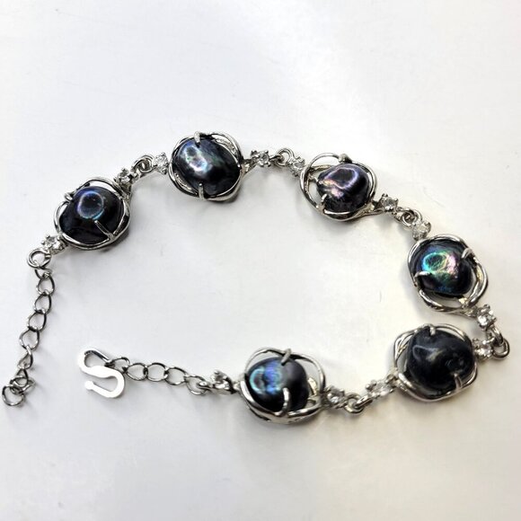 Stunning Black Baroque Pearl Bracelet - Picture 1 of 10